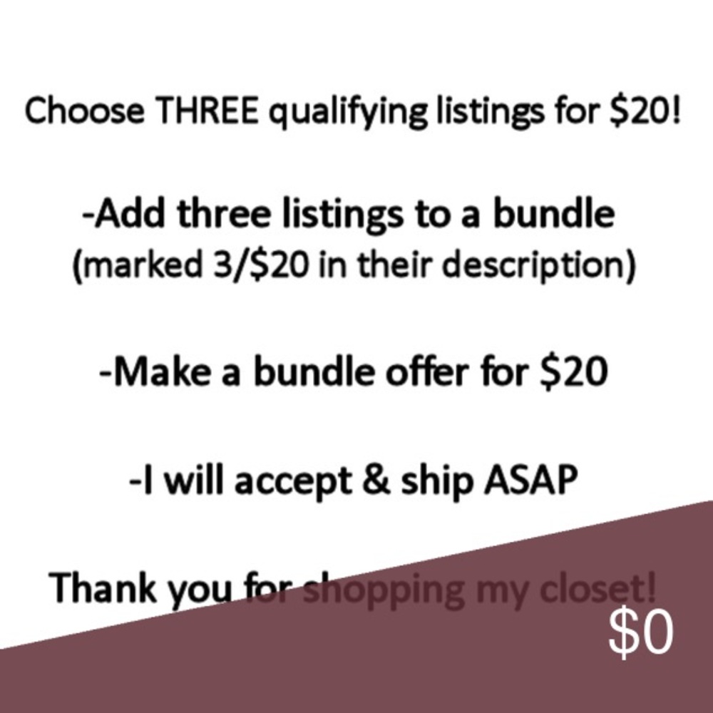 3 for $25 sale!!!